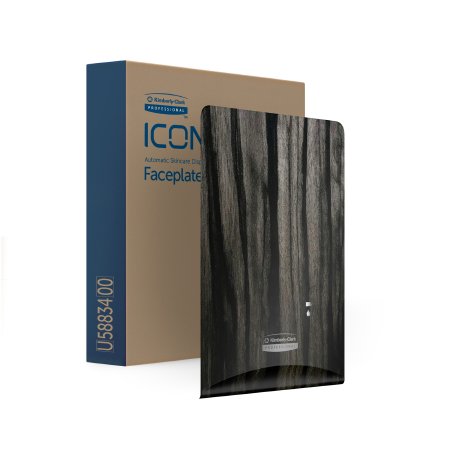 Kimberly Clark Soap / Hand Sanitizer Dispenser Faceplate Kimberly-Clark Professional™ ICON™ Ebony Woodgrain Design, 1-1/2 X 7 X 10 Inch - Case of 1 - 58834-CS