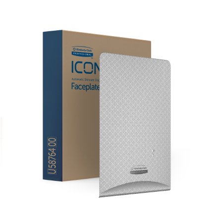 Kimberly Clark Soap / Hand Sanitizer Dispenser Faceplate Kimberly-Clark Professional™ ICON™ Silver Mosaic Design, 1-1/2 X 7 X 10 Inch - Case of 1 - 58764-CS