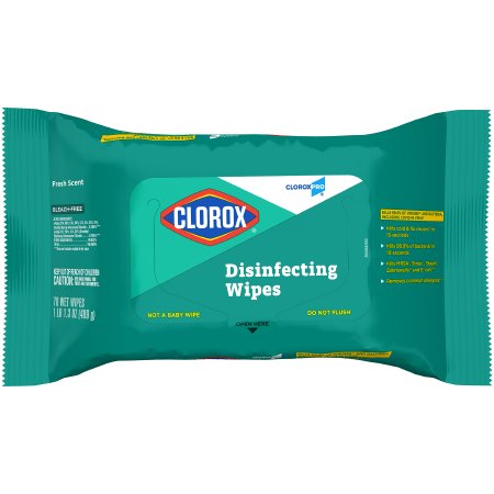 The Clorox Company CloroxPro™ Surface Disinfectant Cleaner Premoistened Manual Pull Wipe 70 Count Soft Pack Fresh Scent NonSterile - Pack of 70 - 60034-PK