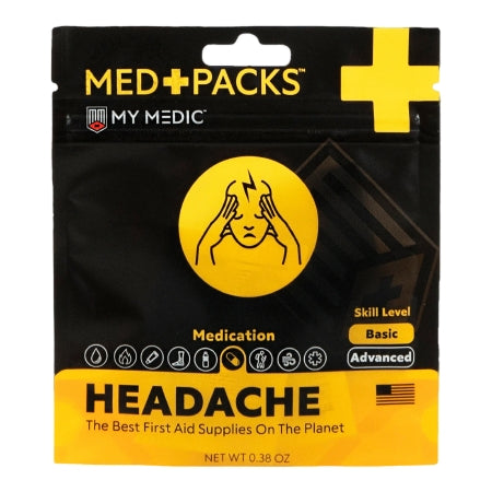 MyMedic First Aid Kit My Medic™ MED PACKS Headache Plastic Pouch - Each - MM-KIT-S-MD-PK-HD-AC-EA-EA