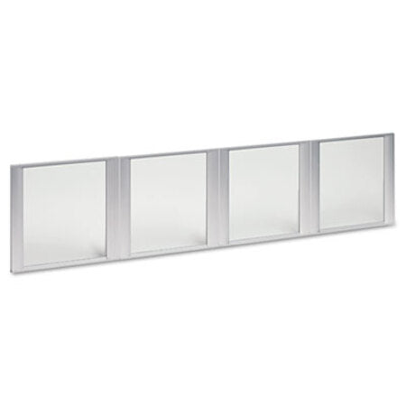 Alera® Glass Door Set With Silver Frame For 72" Wide Hutch, 17w x 16h, Clear, 4 Doors/Set - ST/1 - ALE-VA301730-ST