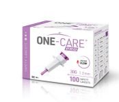 Links Medical Safety Lancet ONE-CARE® 30 Gauge Retractable Push Button Activation Finger - Box of 100 - OC-L100-30-BX