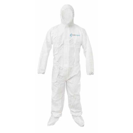 Carter-Health Disposables LLC Cleanroom Coverall with Hood and Boot Covers Large White Disposable NonSterile - Box of 20 - CH9525SMS-L-BX-BX