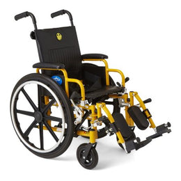 Medline Wheelchair Dual Axle Desk Length Arm Swing-Away Elevating Legrest Black Upholstery 14 Inch Seat Width Pediatric 250 lbs. Weight Capacity - Each - MDS806140PD-EA