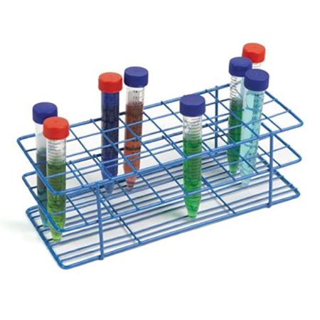 Market Lab Inc Wire Rack Test Tube Rack 40 Place 16 to 20 mm Tube Size Blue 3-1/8 X 3-7/8 X 9-1/2 Inch - Each - 107290-BL-EA