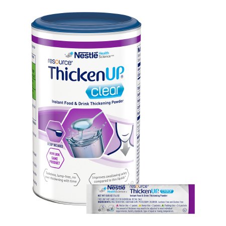 Nestle Healthcare Nutrition Food and Beverage Thickener Resource® Thickenup® Clear 4.4 oz. Canister Unflavored Powder IDDSI Level 0 Thin - Case of 12 - 12498403-CS