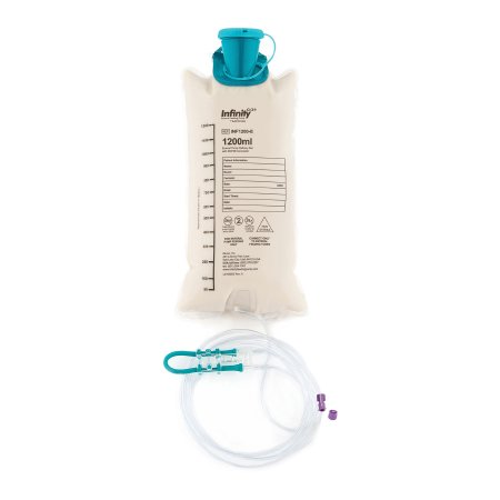Zevex Enteral Feeding Pump Bag Set with ENFit® Connector Infinity® 1200 mL Silicone NonSterile ENFit® Connector - Case of 30 - INF1200-E-CS