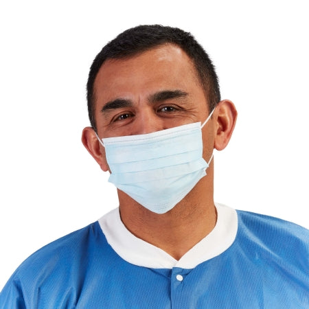 Graham Medical Products Procedure Mask Graham ProDefense™ Metal Free Metal Free Pleated Earloops One Size Fits Most Blue NonSterile ASTM Level 1 Adult - Box of 50 - 88589-BX