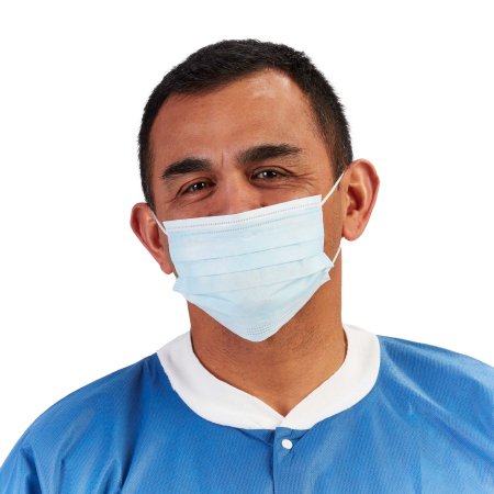 Graham Medical Products Procedure Mask Graham ProDefense™ Metal Free Metal Free Pleated Earloops One Size Fits Most Blue NonSterile ASTM Level 1 Adult - Case of 300 - 88589-CS
