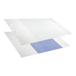 Beck's Classic Patient Slider Sheet Beck's Classic White / Blue 36 X 72 Inch Without Handles - Case of 24 - SLIDERSHEET-CS