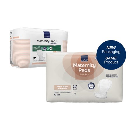 Abena North America Bladder Control Pad Abena™ Maternity Pad Premium 7.9 X 17.3 Inch Heavy Absorbency Fluff / Polymer Core One Size Fits Most - Bag of 14 - 1000016571-BG