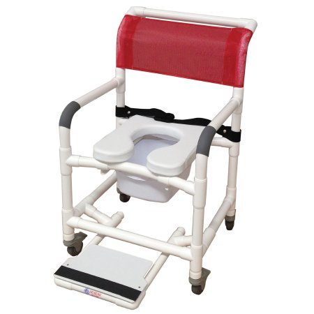 MJM International Shower Chair MJM International PVC Frame 18 Inch Seat Width 300 lbs. Weight Capacity - Each - 118-3TL-SSDE-BB-18-SQ-PAIL-SF-EA