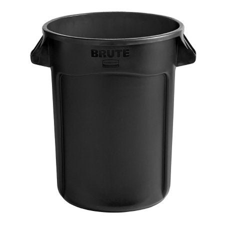 RJ Schinner Co Trash Can Rubbermaid® Brute® 32 gal. Round Black Plastic Open Top - Each - 1867531-EA