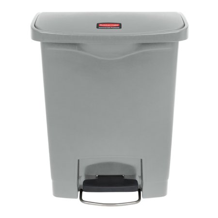 RJ Schinner Co Trash Can Rubbermaid® Slim Jim® 8 gal. Rectangular Gray Resin Step On - Each - 1883600-EA