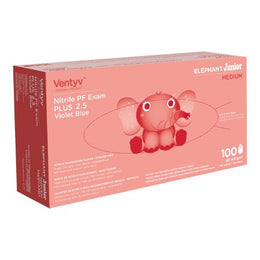 Ventyv Exam Glove Ventyv® Plus 2.5 ELEPHANT JUNIOR Medium NonSterile Nitrile Standard Cuff Length Textured Fingertips Violet Chemo Tested - Case of 2000 - 10320110-CS