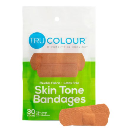 Tru-Colour Products LLC Waterproof Adhesive Strip Tru-Colour® 1 X 3 Inch Fabric Rectangle Olive Sterile - Case of 1500 - TCB-101-CS