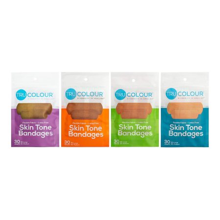 Tru-Colour Products LLC Waterproof Adhesive Strip Tru-Colour® 1 X 3 Inch Fabric Rectangle Beige / Olive / Brown / Dark Brown Sterile - Case of 6000 - TCB-400-CS