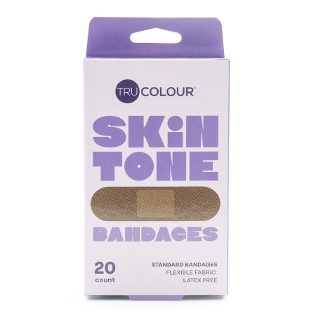 Tru-Colour Products LLC Waterproof Adhesive Strip Tru-Colour® 1 X 3 Inch Fabric Rectangle Dark Brown Sterile - Case of 360 - TCB-20PBRT-CS