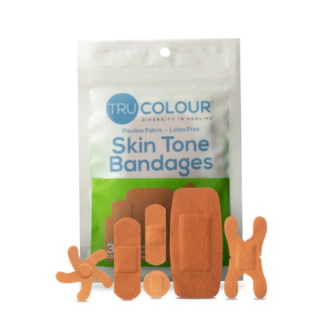 Tru-Colour Products LLC Waterproof Adhesive Strip Tru-Colour® Assorted Sizes Fabric Rectangle / Spot / Patch / Fingertip / Knuckle Olive Sterile - Case of 1500 - TCB-GASD-CS