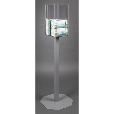 Poltex Inc Mask Dispenser Poltex Floor Stand 8-Box Capacity Clear 4-1/2 X 7-3/4 X 16 Inch PETG - Each - MASKBX8-2STL-EA