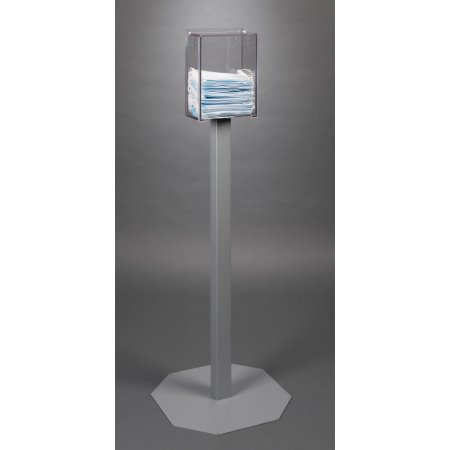 Poltex Inc Bulk Mask Dispenser Poltex Floor Stand Clear 4-1/2 X 8 X 11 Inch PETG / Steel - Each - MSKDISP-2STL-EA