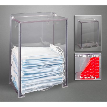 Poltex Inc Bulk Mask Dispenser Poltex VHB Tape Mount Clear 4-1/2 X 8 X 11 Inch PETG - Each - MSKDISP-T-EA