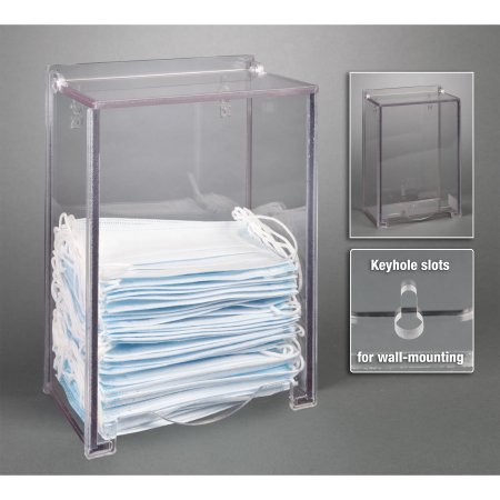 Poltex Inc Bulk Mask Dispenser Poltex Wall Mount Clear 4-1/2 X 8 X 11 Inch PETG - Each - MSKDISP-W-EA