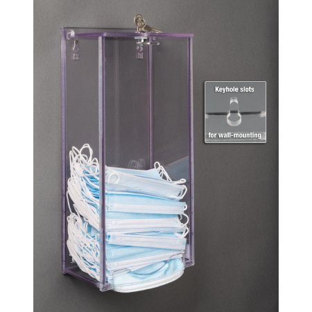 Poltex Inc Bulk Mask Dispenser Poltex Wall Mount Clear 4 X 7-1/4 X 15.4 Inch PETG - Each - MSKLOK-W-EA