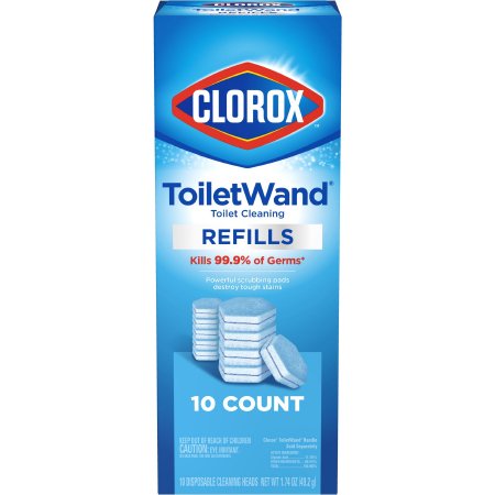 The Clorox Company Toilet Bowl Cleaner Disinfecting Refill Pads Clorox® Blue / White, 3 Inch, Sponge Head - Pack of 10 - CLO-31620-PK