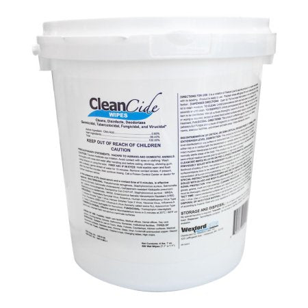 Wexford Labs CleanCide Surface Disinfectant Cleaner Premoistened Manual Pull Wipe 400 Count Tub Citrus Scent NonSterile - Case of 4 - 3130B-400-CS