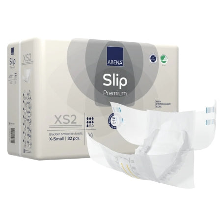 Abena North America Unisex Adult Incontinence Brief Abena® Slip Premium XS2 X-Small Disposable Heavy Absorbency - Pack of 32 - 1000021280-PK