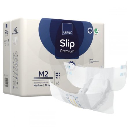 Abena North America Unisex Adult Incontinence Brief Abena® Slip Premium M2 Medium Disposable Heavy Absorbency - Case of 96 - 1000021285-CS