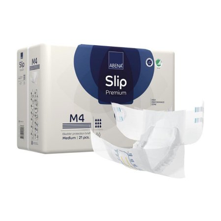 Abena North America Unisex Adult Incontinence Brief Abena® Slip Premium M4 Medium Disposable Heavy Absorbency - Case of 84 - 1000021287-CS