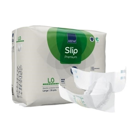 Abena North America Unisex Adult Incontinence Brief Abena® Slip Premium L0 Large Disposable Heavy Absorbency - Case of 104 - 1000021288-CS