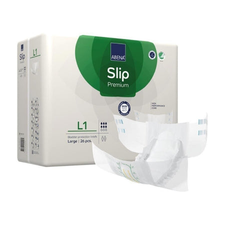 Abena North America Unisex Adult Incontinence Brief Abena® Slip Premium L1 Large Disposable Heavy Absorbency - Pack of 26 - 1000021289-PK