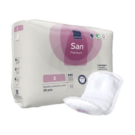 Abena North America Bladder Control Pad Abena® San Premium 3.9 X 10.2 Inch Light Absorbency Fluff / Polymer Core Size 2 - Case of 240 - 1000021303-CS