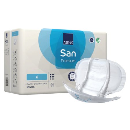 Abena North America Incontinence Liner Abena® San Premium 11.8 X 24.8 Inch Moderate Absorbency Fluff / Polymer Core Size 6 - Case of 102 - 1000021308-CS