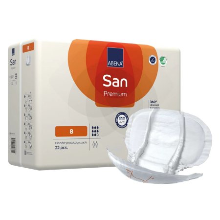 Abena North America Incontinence Liner Abena® San Premium 14.1 X 24.8 Inch Heavy Absorbency Fluff / Polymer Core Size 8 - Pack of 22 - 1000021310-PK