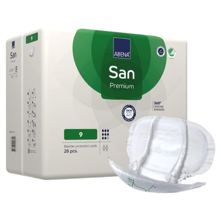 Abena North America Incontinence Liner Abena® San Premium 14.5 X 28.7 Inch Heavy Absorbency Fluff / Polymer Core Size 9 - Pack of 28 - 1000021311-PK
