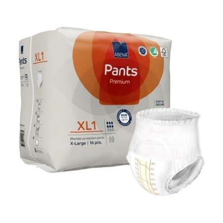 Abena North America Unisex Adult Absorbent Underwear Abena® Premium Pants XL1 Pull On with Tear Away Seams X-Large Disposable Moderate Absorbency - Case of 96 - 1000021328-CS