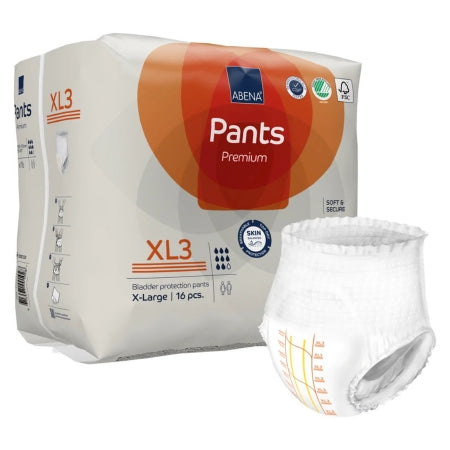 Abena North America Unisex Adult Absorbent Underwear Abena® Premium Pants XL3 Pull On with Tear Away Seams X-Large Disposable Moderate Absorbency - Pack of 16 - 1000021330-PK