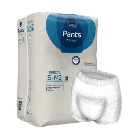 Abena North America Unisex Adult Absorbent Underwear Abena® Premium Pants Special S-M2 Pull On with Tear Away Seams Small / Medium Disposable Heavy Absorbency - Pack of 20 - 1999905375-PK