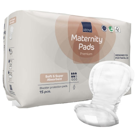 Abena North America Bladder Control Pad Abena® Maternity 7.8 X 16.5 Inch Moderate Absorbency Fluff / Polymer Core One Size Fits Most - Case of 270 - 1000022654-CS