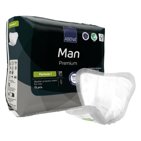 Abena North America Bladder Control Pad Abena® Premium Man 9 X 11.4 Inch Moderate Absorbency Fluff / Polymer Core Size 1 - Case of 180 - 1000021335-CS