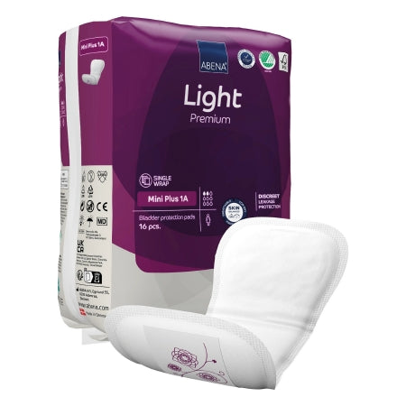 Abena North America Bladder Control Pad Abena® Premium Light Mini Plus 3.9 X 11 Inch Light Absorbency Fluff / Polymer Core Size 1A - Case of 256 - 1000021338-CS