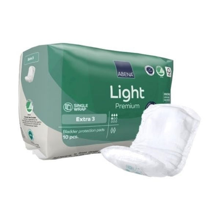 Abena North America Bladder Control Pad Abena® Premium Light Extra 4.3 X 12.9 Inch Moderate Absorbency Fluff / Polymer Core Size 3 - Case of 200 - 1000021340-CS