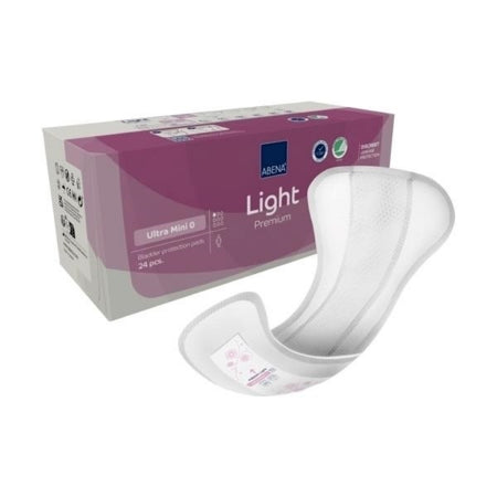 Abena North America Bladder Control Pad Abena® Premium Light Ultra Mini 3.1 X 7.4 Inch Light Absorbency Fluff / Polymer Core Size 0 - Case of 288 - 1999905382-CS