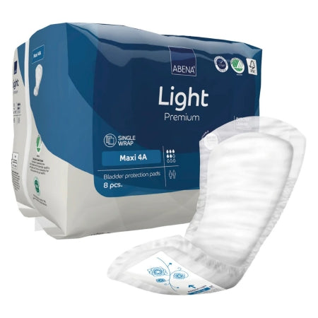 Abena North America Bladder Control Pad Abena® Premium Light Maxi 5.9 X 16 Inch Moderate Absorbency Fluff / Polymer Core Size 4A - Case of 48 - 1999905383-CS