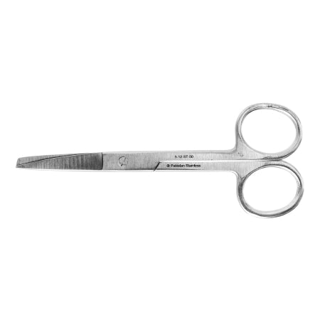 Miltex Instrument (Sterile Dis) Operating Scissors Miltex® 4-1/2 Inch Length Floor Grade Pakistan Stainless Steel Sterile Finger Ring Handle Straight Blade Sharp Tip / Blunt Tip - Box of 25 - 5-12-ST-25-BX