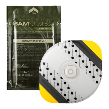 The Seaberg Company Chest Wound Seal SAM® 7 X 7 Inch 1 per Pack Sterile - Case of 50 - CS202-EN-CS